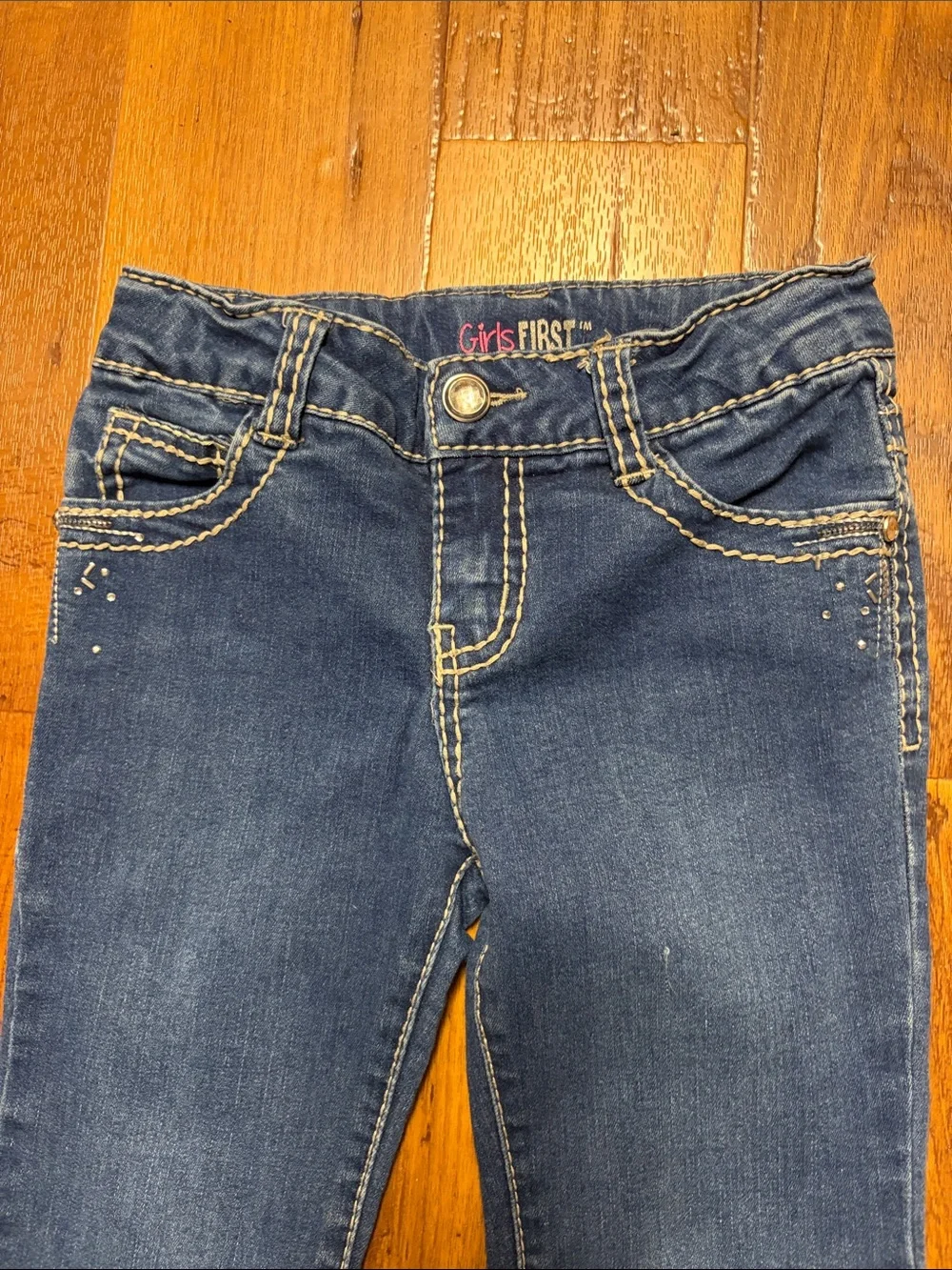 Western Flare Girls First TWO Pairs Of Embellished Jeans Adorable Size 6